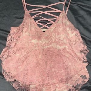 Express Lace Cropped Tank